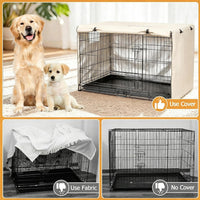 Dog Kennel Cover, Dog Crate Cover 48 Inch for Wire Dog Cages - 36.0"L x 23.0"W x 25.0"H / Beige - image 3