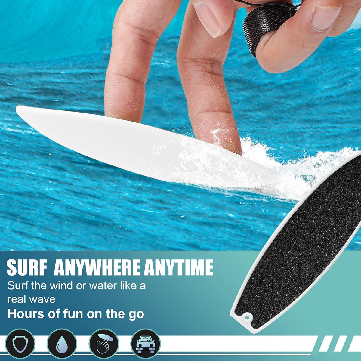 ACEGENIU finger surfboard 4 pack in blue, red, green and yellow - view 11