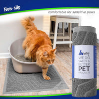 Cat Litter Box Mat, Kitty Premium PVC Pad, Durable Trapping Rug - 35x23 Inch (Pack of 1) / #04 Grey - image 4