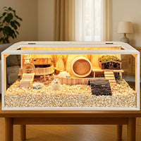 Prolee Hamster Cage Chewproof Wooden 40 Inch Guinea Pig Cages Mice and Rat Habitat Openable Top with Acrylic Sheets Solid Built