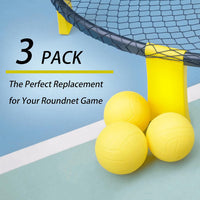 Viminston three yellow 3.5 inch roundnet replacement balls with pump - view 7