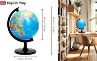 EXERZ 8" World Globe, Political Map Educational Earth Globe - image 2