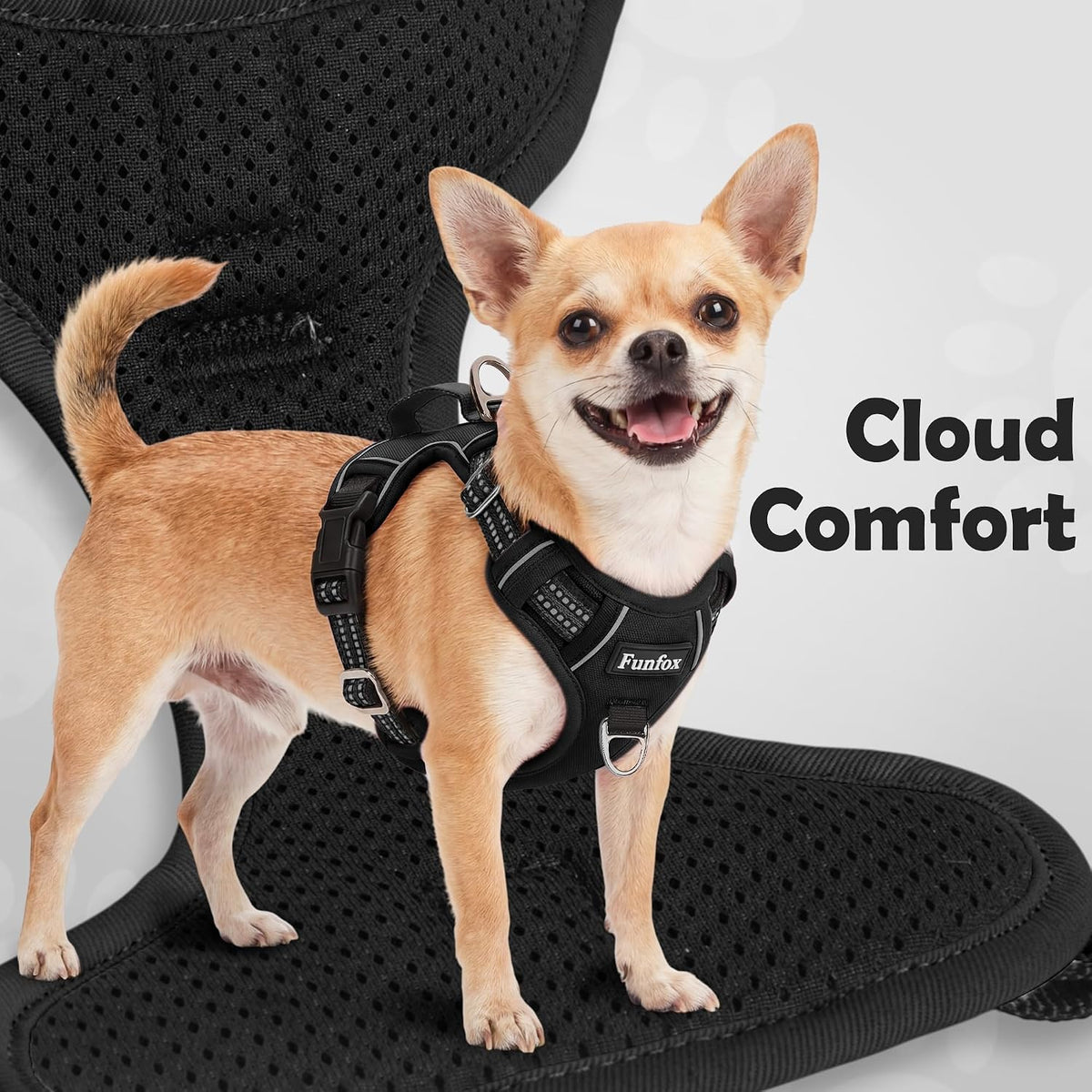 Funfox Dog Harness Medium Sized Dog - Black / Small - image 3