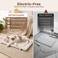 Mora Pets Self Warming Cat Bed Self Heating Cat Pad Pet Mat Indoor - Beige / Medium - image 2