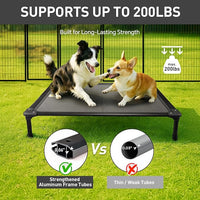 Sytopia 42'' Outdoor Elevated Dog Bed for Large Dogs, Chew-Proof Pet Camping Raised Cot with Breathable Mesh - Durable Frame, Cooling Hammock Bed, Non-Slip Feet, Waterproof, Easy Clean
