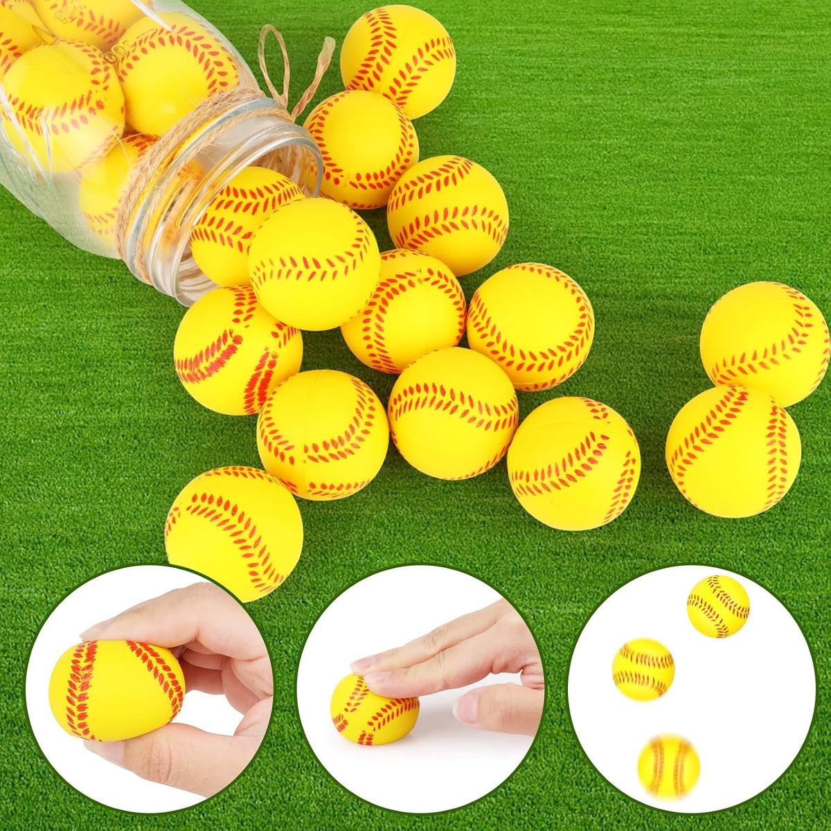 Hxezoc 20 mini baseball stress balls made of soft foam - view 13