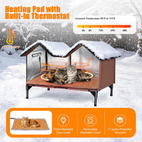 Outdoor Heated Cat House for Outside - Brown / XL - image 3