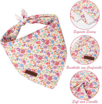 MR. CHUBBYFACE Fall Orange Plaid Dog Bandanas Reversible Triangle - C:Carrot-Egg / S - image 4