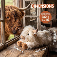 Capybara Stuffed Animals, Microwavable Stuffed Animal Adorable Fluffy Capybara Plush for Warmth - A-White Highland Cow-1 - image 3