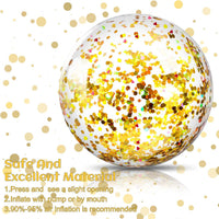 Civaner 10 Pcs Inflatable Glitter Beach Balls 16 Inch - Gold, Silver / Glitter - image 4