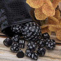 AUSTOR 15 Pieces Complete Polyhedral Dice Set D3-D100 Game Dice Set – Fun for Kids & Family - Black & White - image 4