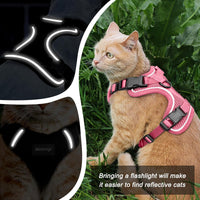 Cat Harness and Leash Set, Adjustable Cat Vest Harnesses – Essentials for Cats - Pink / Small - image 3