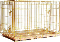 Homey Pet 30 Inch Dog Crates for Small Medium Dogs - 35.7"L x 22.2"W x 25.8"H / Gold