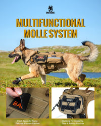 OneTigris Tactical Dog Harness with 5X Metal Buckle - M / Brown - image 4