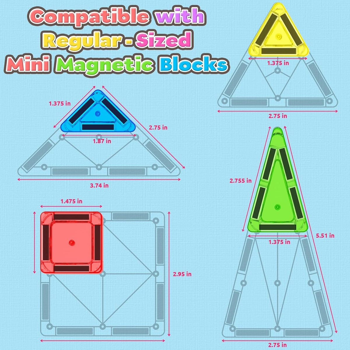Magnetic Tiles Mini Travel Toddler Set - Color-5 - image 4