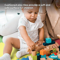 Norsk Reversible Kids Puzzle Play Mats - EVA Interlocking Foam Tiles (Multicolor/Black 4 Tiles - 16 sq. Ft. 1/2" Thick)