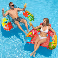 SEETOHOME 3 pack inflatable pool float chairs for adults in blue, green and pink