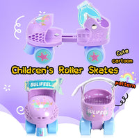 SULIFEEL Kids Adjustable Quad Roller Skates for Girls and Boys – Fun for Kids & Family - Mermaid Purple - image 2