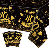 3 Pack Plastic Birthday Tablecloth - 40th Birthday