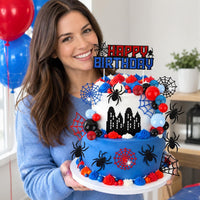 Hooqict 43 piece Halloween cake topper set with sign, tombstone, skulls, trees and spiders - view 28