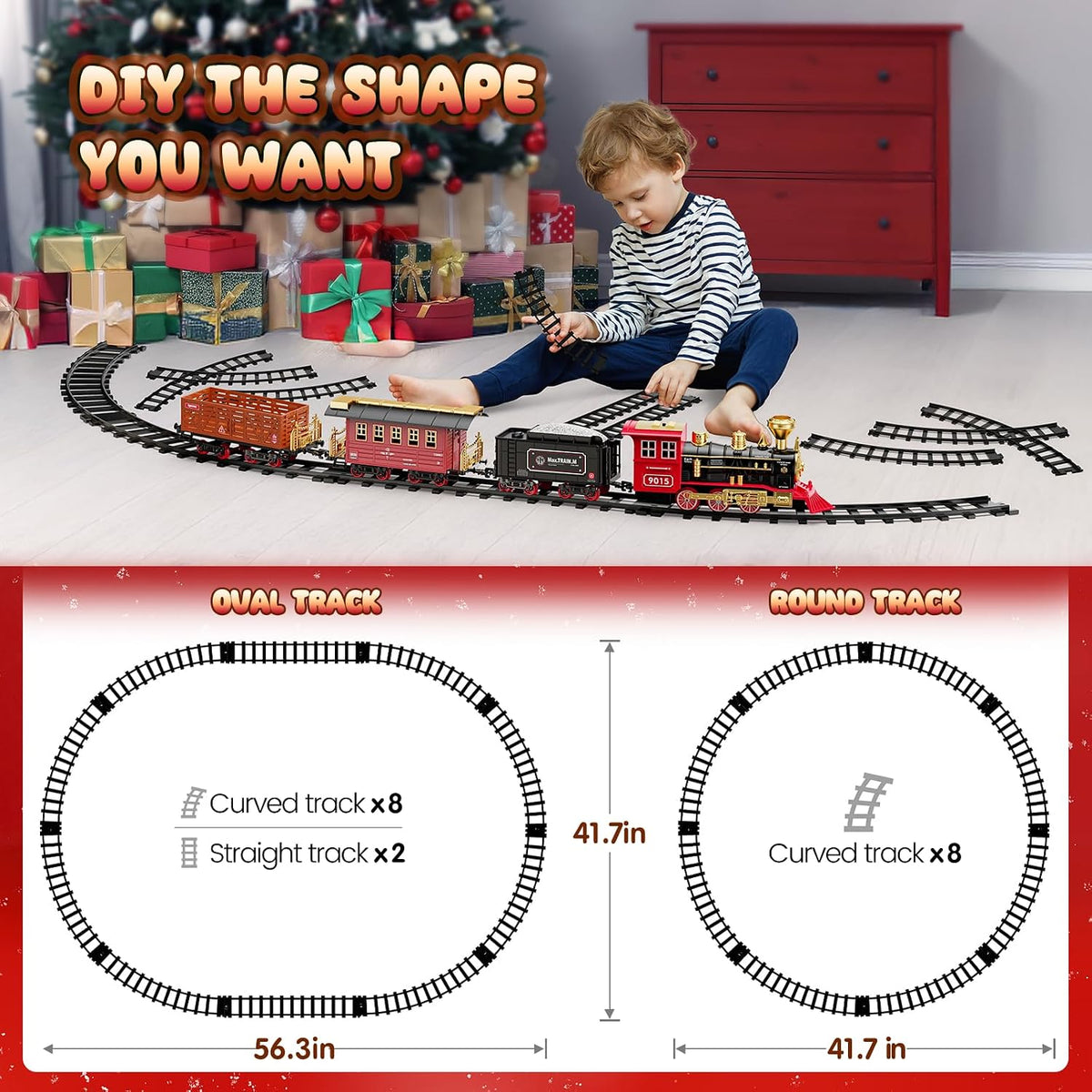 Hot Bee Train Set, Remote Control Train Toys with Smoke - Large - image 4