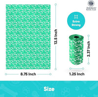 AKC Dog Poop Bags - Leak Proof Pet Waste Bags - 16 Refill Rolls - Lavender Scent - 240 Count (Puppy Print)