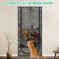 Reinforced Cat Screen Door, Fits Door Size 32" x 80" - Black / 33'' W x 83'' H - image 4