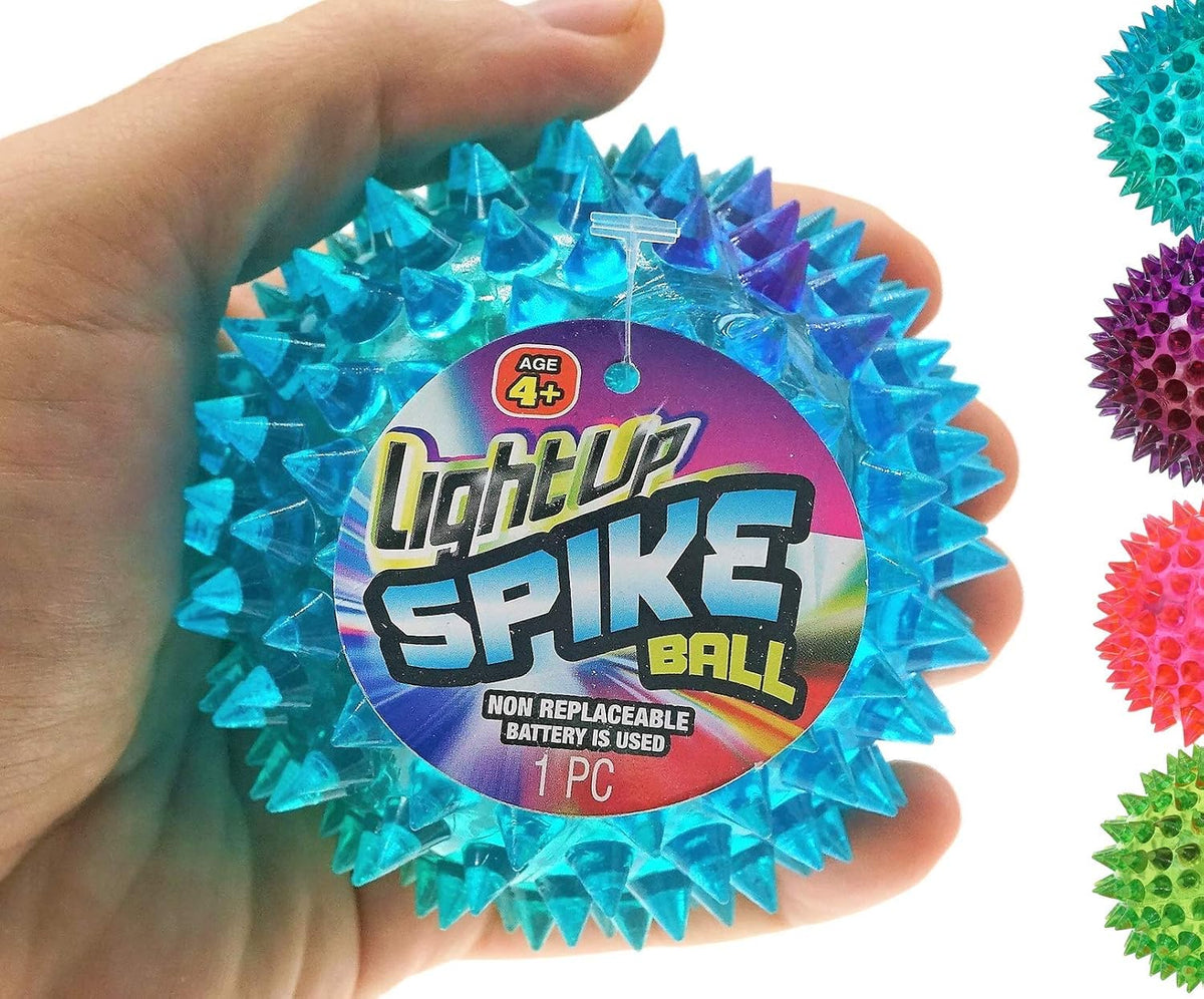 JA-RU Light Up Rubber Spike Balls Fidget Toy 695-4p – Fun for Kids & Family - Spike Balls / 1 Giant Ball