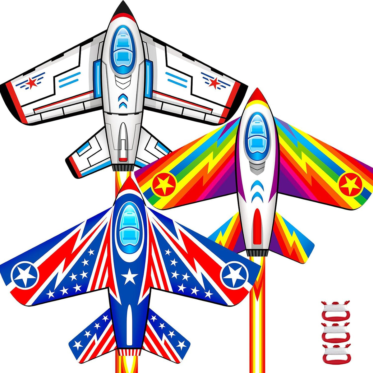 Kite for Kids Ages 4-8-12 & Adults - 3Pcs Plane Kites