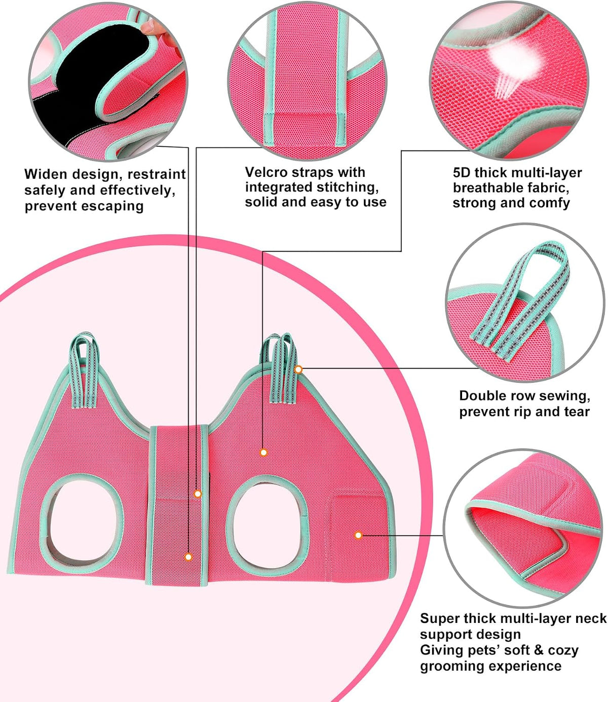 Kkiimatt Dog Grooming Hammock - XX-Small 4-8 LB/Pink - image 2