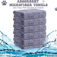 Peryiter 8 Pcs Dog Drying Towels Bulk 55'' x 28'' Pet Grooming - Grey - image 2