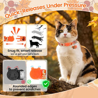 BINGPET Halloween Cat Collar Breakaway - Fall(Orange + Green + Black) - image 2