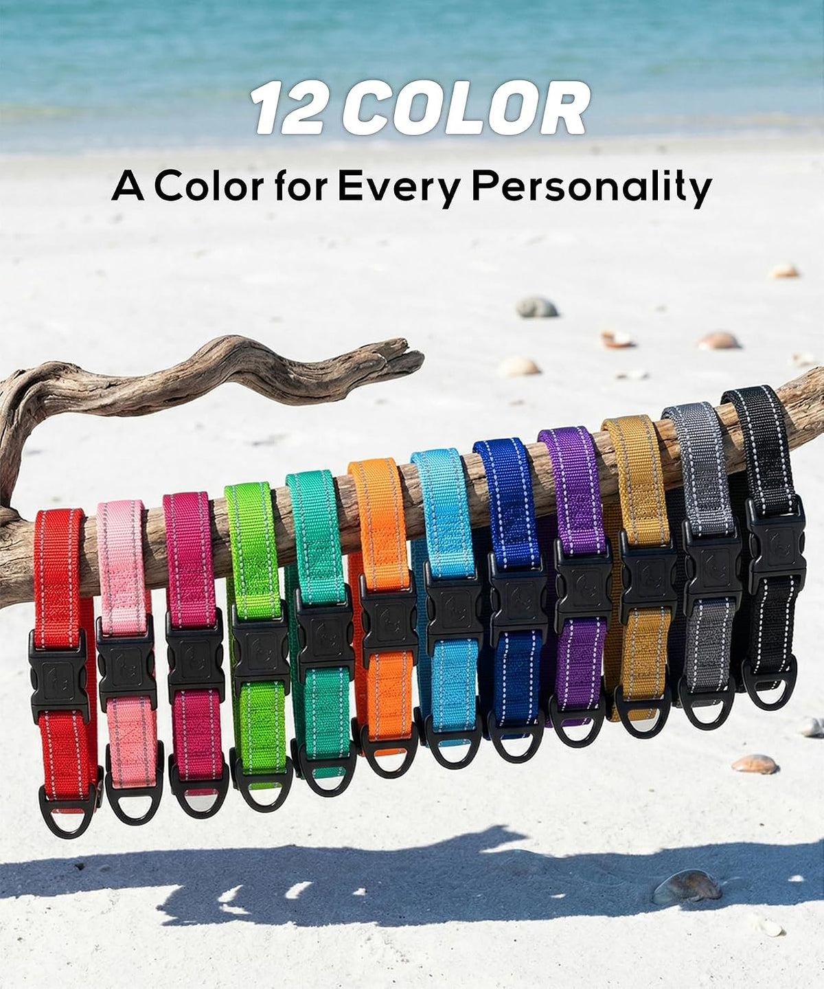 Small Dog Collar, Reflective Puppy Collar, 3/8" Width - Green / XS: 3/8"x(8-12") - image 3