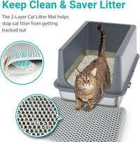 LIHONG Stainless Steel Litter Box with Lid, XL Metal Cat Litter Tray for Indoor Cats, Enclosure Cat Litter Pan for Large Cats, Non-Sticky Large Kitty Litter Box, Anti-Leakage, 23.5" X 15.6" X 12"