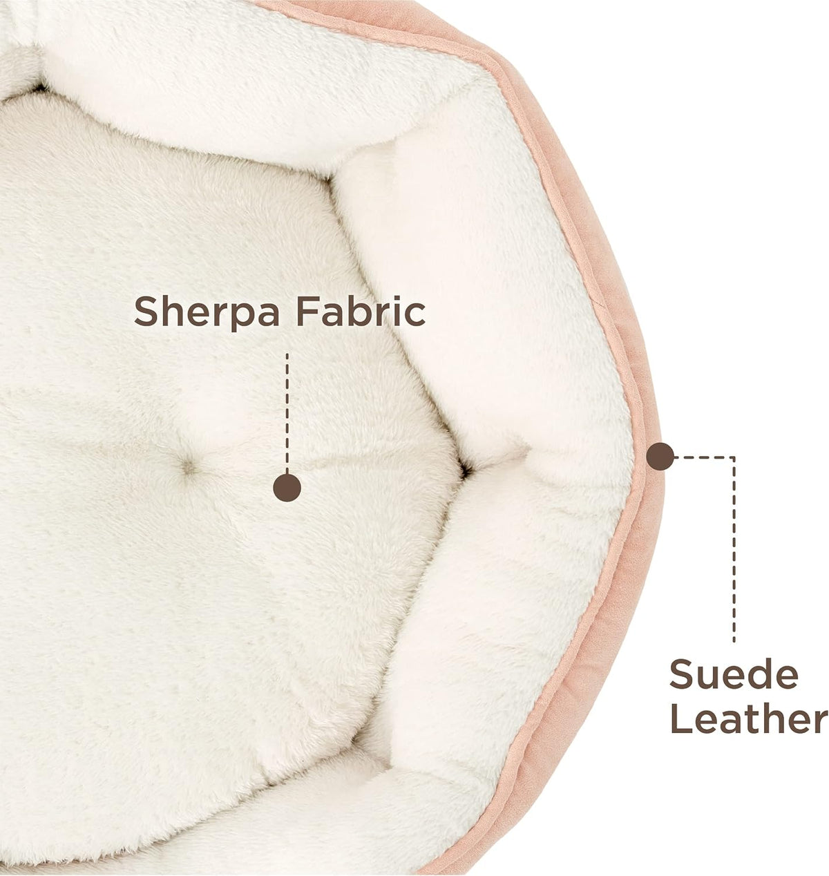 Bedsure Small Dog Bed Washable, Round Cat Beds for Indoor Cats - 20"L x 19"W x 6"Th / Peach Pink - image 4