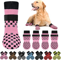 Anti-slip dog socks with rubber grips and elastic cuff in cotton blend