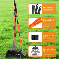 Pooper Scooper, Long Handle Dog Poop Scooper for Medium Small Dogs – Essentials for Dogs - Light Orange / Extra Large - image 4