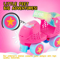 SULIFEEL Kids Adjustable Quad Roller Skates for Girls and Boys – Fun for Kids & Family - Mermaid Pink - image 3
