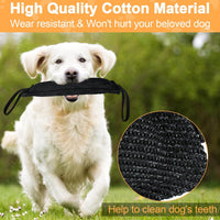 Dog Tug Toy, Dog Bite Jute Pillow Pull Toy with 2 Strong Handles - Dark Black / Line - image 3