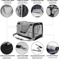 Pet Carrier for Large Cats Up to 20 Lbs - Black - image 4