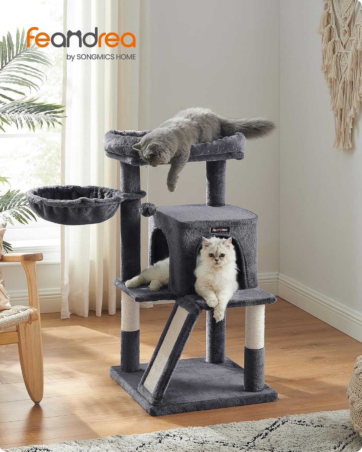 Feandrea Cat Tree, Multi-Level Condo - Smoky Gray - image 3