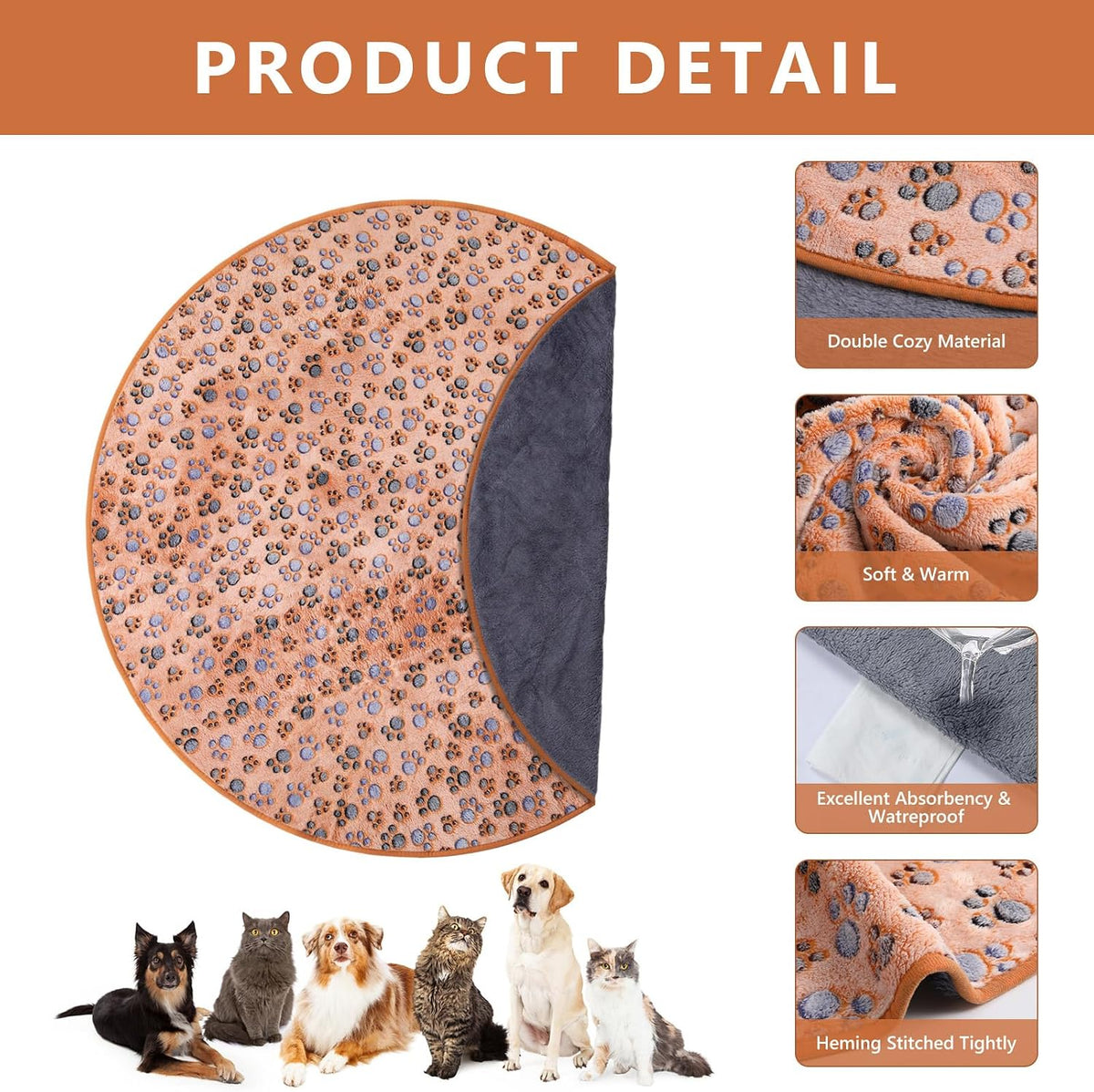 4 Pack Washable Whelping Pad Whelping Supplies Absorbent Reusable - Bright Color / 36 Inch - image 3