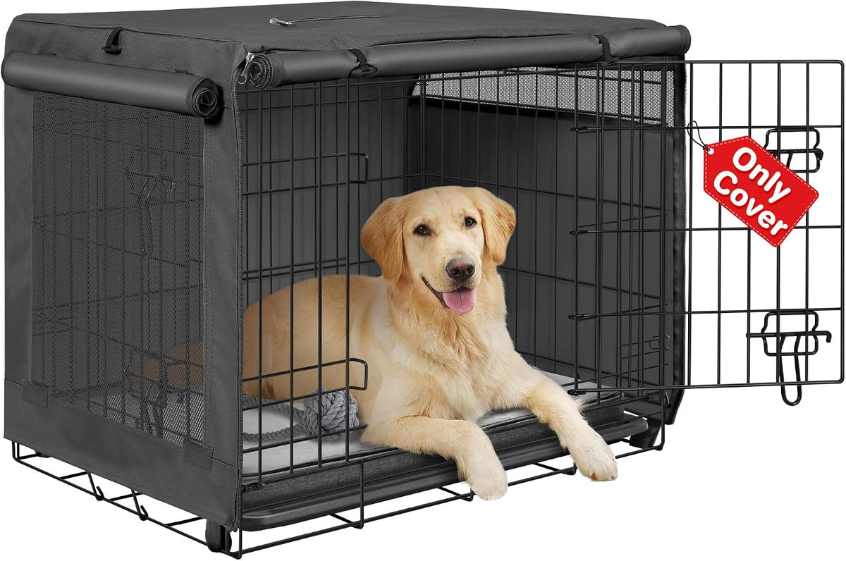 Dog Crate Cover, Kennel Covers Fit for 30 Inch Dogs Crate - Black (with left window) / 30 Inch