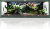 120 Gallon Reptile Tank, Stackable 4x2x2 Reptile Enclosure – Essentials for Reptiles And Amphibians - Earthy Green / 85 Gallon