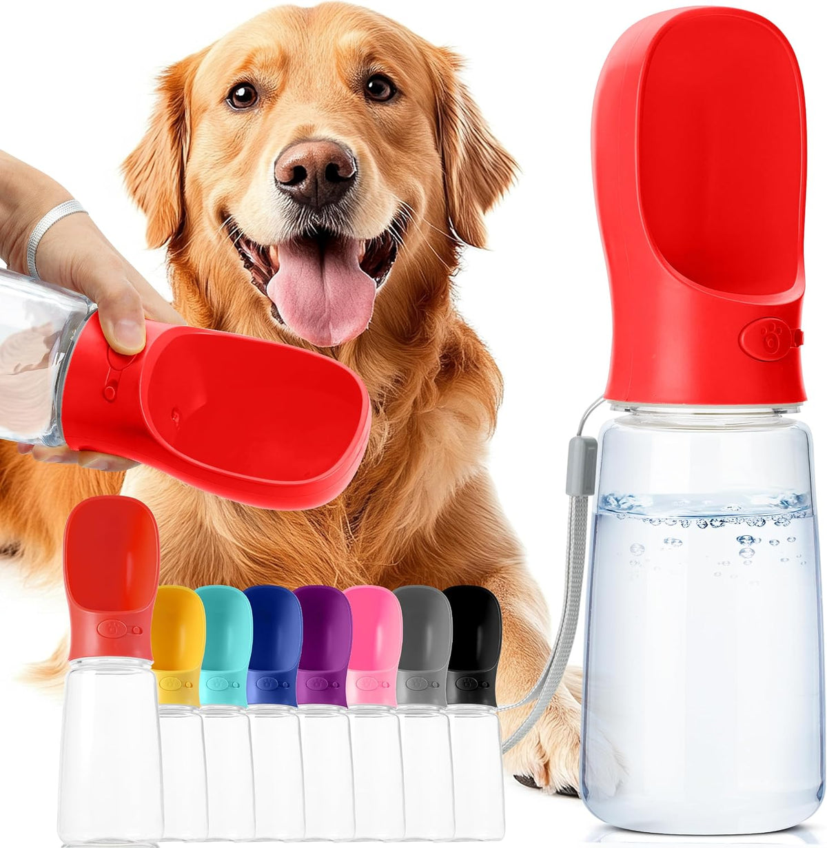 Mr. Pen, Portable Dog Water Bottle - Red