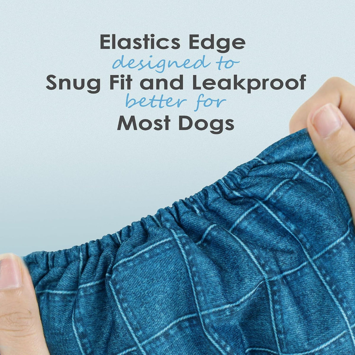 Wegreeco Washable Male Dog Belly Band - Large / Checkered Denim - image 4