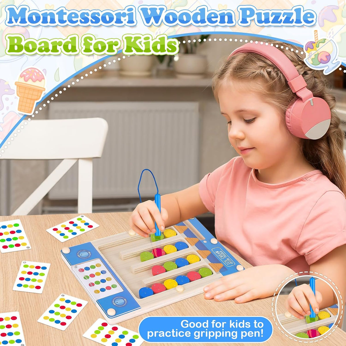 Montessori Toys for 3 4 5 6 Year Old Boys Girl - Ice Cream - image 2