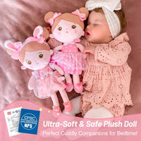 OUOZZZ Soft Baby Doll 12.6" Yellow Bee Dress Snuggle Buddy Doll – Fun for Kids & Family - B-abby01 - image 2