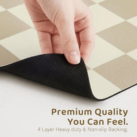 Checkered Dog Feeding Mat - 24"L x 16"W / Khaki - image 3
