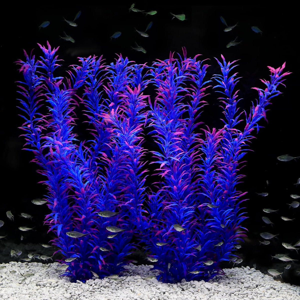 Aquarium Decor Plastic Plants Extra Large 21 Inches Artificial Plants – Essentials for Fish - Purple 2pcs